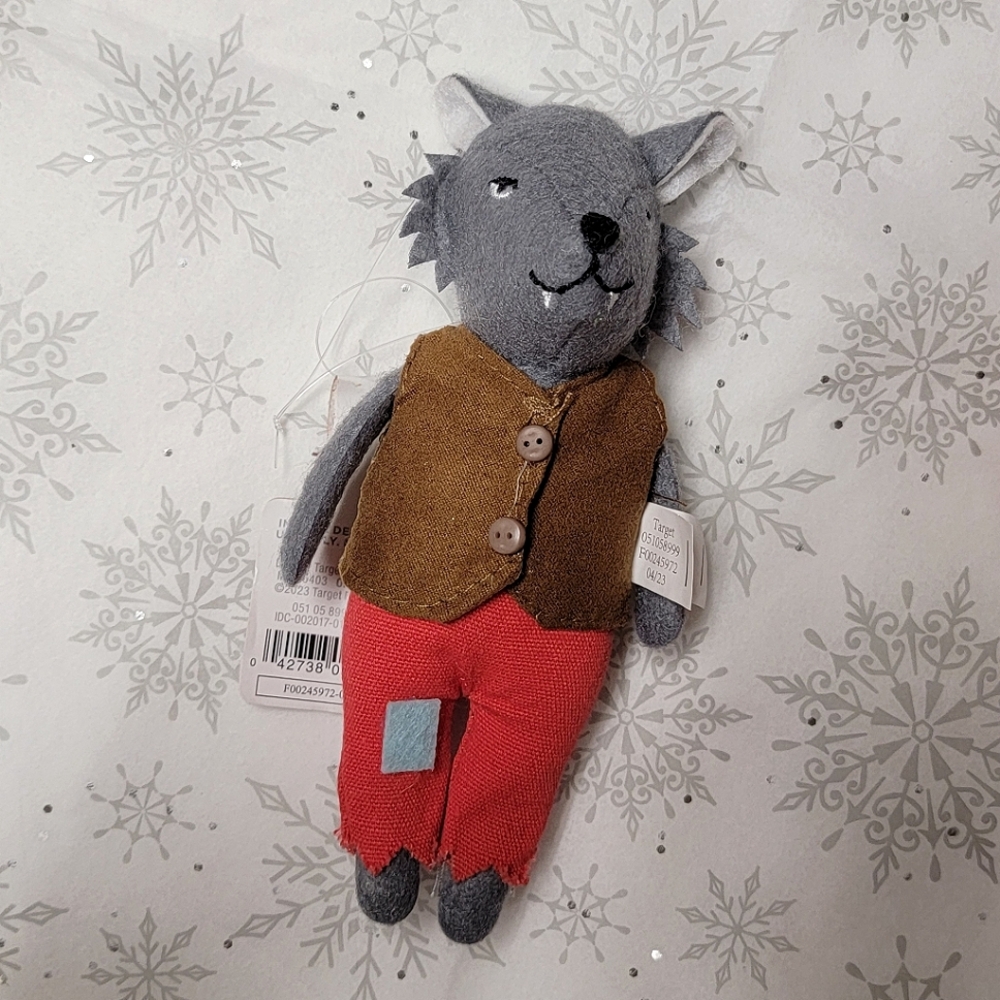 Christmas Tree Ornament Three Little Pigs Big Bad Wolf Fabric Hanging Decoration